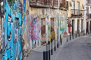 Graffiti wall / street art in Lisbon, Portugal