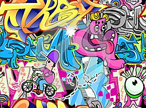 Graffiti wall urban background photo