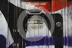 Graffiti wood door