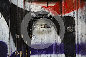 Graffiti wood door photo