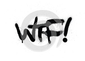 Graffiti WTF chat abbreviation in black over white