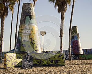 Graffitied Walls on Beach