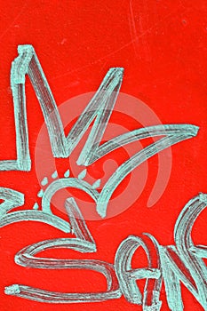 Graffitis on a red background