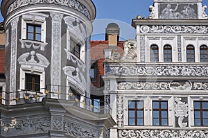 Graffito facade, dresden castle