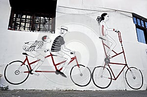 Graffitti with bicycles