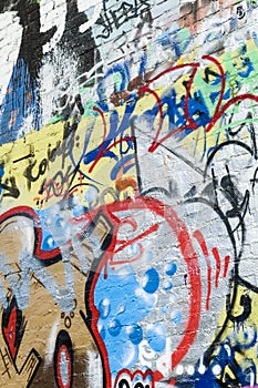 Graffitti on brickwall photo