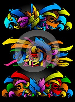 Graffitti sketch set in vibrant colors photo