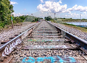 Tracks on the famous graffiti Bridge