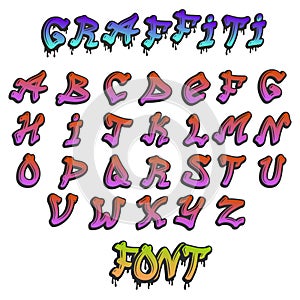 Graffity alphabet vector hand drawn grunge font paint symbol design ink style texture typeset