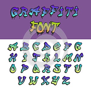 Graffity alphabet vector hand drawn grunge font paint symbol design ink style texture typeset