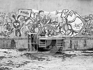 Graffity on city wall photo