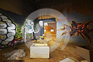Graffity in factory hall