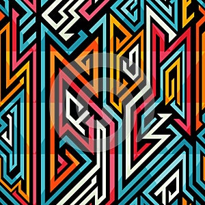 Graffity geometric seamless pattern photo