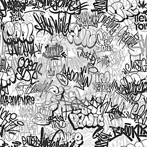 Graffity wall tags seamless pattern, graffiti street art.
