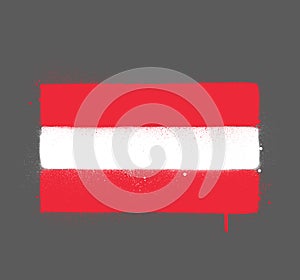 Graffti Austria flag sprayed over gray