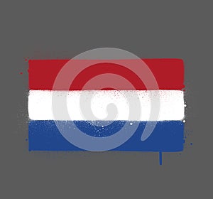 Graffti Dutch flag sprayed over grey