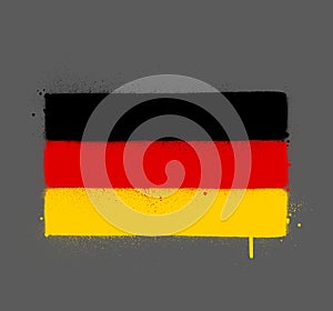 Graffti Germany flag sprayed over grey