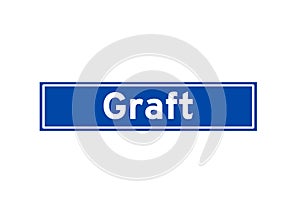 Graft isolated Dutch place name sign. City sign from the Netherlands.