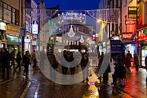 Grafton Street at night. Dublin. Ireland