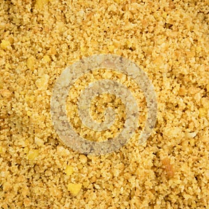 The graham cracker crust mix with melted butter