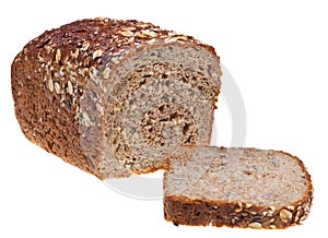 Grain bread loaf and sliced hunch photo