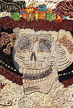 Grain catrina, Day of the dead in tepoztlan near cuernavaca, morelos, mexico photo