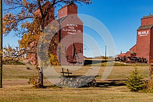 Grain elevator, Rowley Ghost Town. Rowley, Alberta, Canada