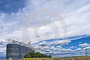 A grain elevator south of Lind, Washington, USA