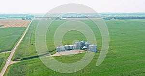 Grain elevator terminal spout loading grain corn silos, storage containers
