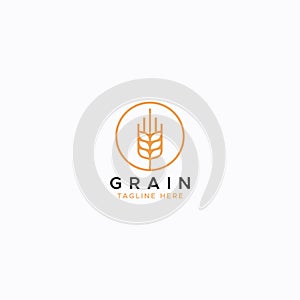 Grain Flour Wheat Minimalist Concept Business Brand Identity Logo