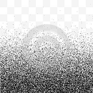 Grain gradient transparent background, black and white old noise grunge texture, light grainy backdrop effect clipart