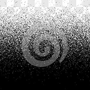 Grain gradient vector transparent background, black and white old noise texture, grainy backdrop effect clipart