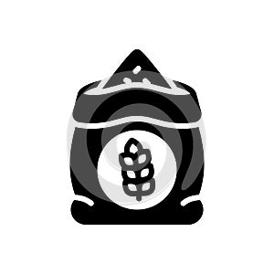 Black solid icon for Grain, cereals and corn
