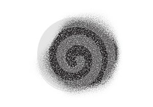 Grain noise balck dots circle, halftone round gradient grainy dotwork, abstract vector. Grain noise spray blot or stain spot with photo