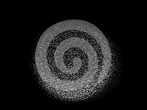 Grain noise gradient pattern vector background. Abstract monochrome 3d sphere consist of tiny rectangles. Gradient round
