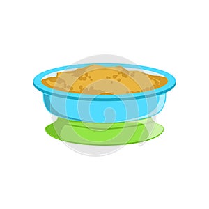 Grain Porridge In Plate Supplemental Baby Food Products Allowed For First Complementary Feeding Of Small Child Cartoon