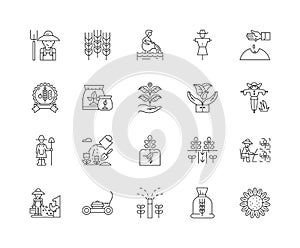 Grain product line icons, signs, vector set, outline illustration concept