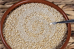 Grain quinoa, gluten-free food safe for celiacs rich in proteins, vitamins, ideal for healthy, vegetarian and vegan diets