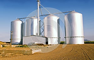 Grain silo on farm in Gilbrt,AZ