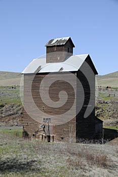 Grain silo near Boyd in Central Oregon`s Wasco County