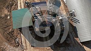 Grain storage hangars, aerial survey