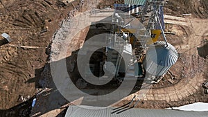 Grain storage hangars, aerial survey