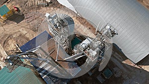 Grain storage hangars, aerial survey
