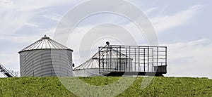 Grain Storage Silos & Farm Wagon