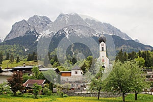 Grainau village and Zugspitze mountain, Bavarian Alps