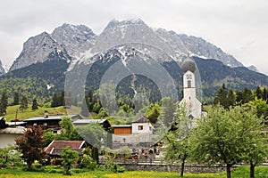 Grainau village and Zugspitze mountain, Bavarian Alps