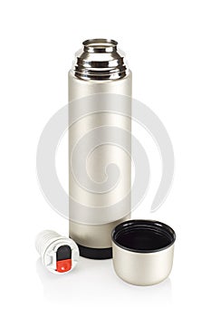 Grained pattern steel thermos