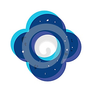 Grained textured risograph geometrical element