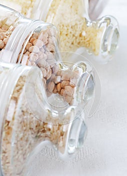 Grains and cereals in the jar