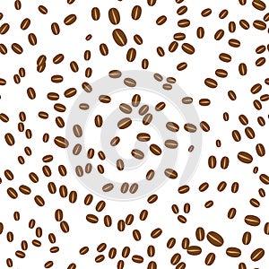 Seamless background with coffee beans photo